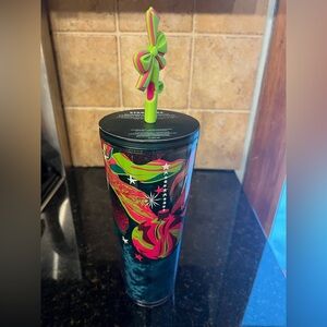 Starbucks Tumbler 2023 Holiday Ribbon with Bow Topper- brand new- 24 oz